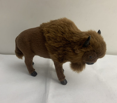 Faux Fur Bison Ornament 5'' Animal Native American Cowboy Buffalo Kid Wild West