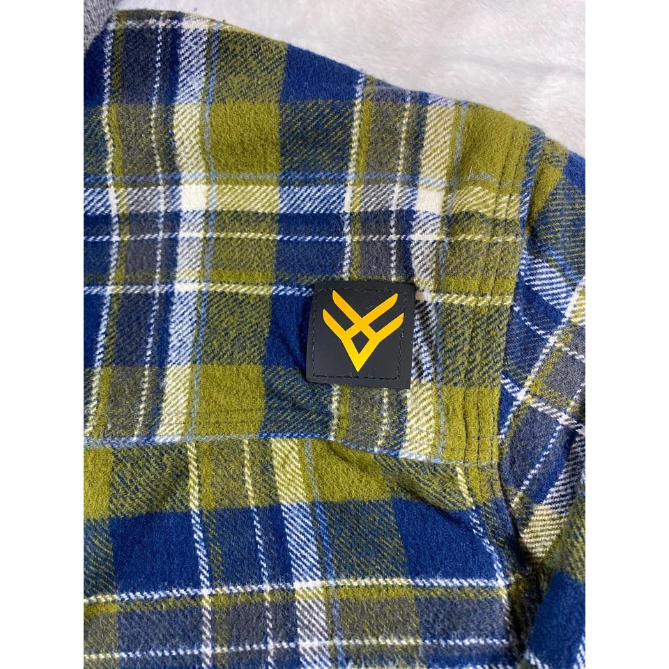 Sudadera con capucha HAWX Work Gear para hombre de franela a cuadros con botones talla S Foto 3 de 4