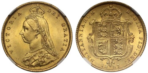 1887 Victoria Gold Half Sovereign — photo from another recent sale