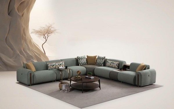 Stilvolles Ecksofa Designer Wohnzimmer Couch L-Form Edle Polstercouch-image