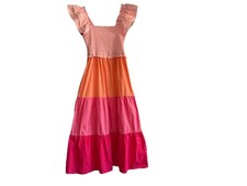 Anthropologie Baevely Flutter Sleeve Pockets Boho Maxi Dress Size Small 