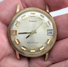 Vintage TIMEX Electronic Calendar Men's 35mm Quartz Watch Movement PARTS REPAIR
