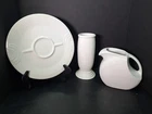 Fiestaware White 3 Pc Set Millenium III Vase - Hostess Tray - Large Disc Pitcher