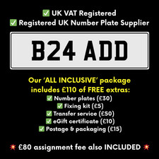 1 BRAD BRADLEY BRADS BRADY BRANDON PRIVATE REGISTRATION CAR NUMBER PLATE B24 ADD