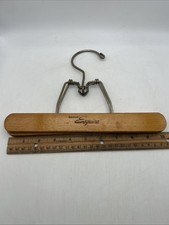 Wood Steel Clamp Style Pants Slacks Skirt Old 10  Clothes Hanger B Nevco