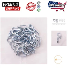 Versatile 3/16" Wire Rope Thimble Set of 50 - Carbon Steel for Fishing & More