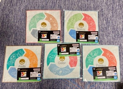 Pokémon 30th Ichiban Kuji Part 2 Hand Towel Set of 5 Styles including Kalos Gala