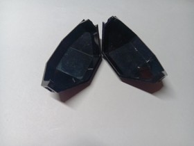 LEGO BULK LOT 2 BLACK PANEL 3X3X6 CORNER CONVEX SPACE POLICE LOGO #2468 6886