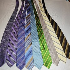 Mens Silk Neck Tie Lot - 9 Total / Silk Ties Lot / Neck Tie Lot