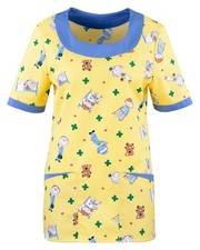 Damen Kittel mit Motiv Kasack bunt Pflege Krankenhaus Praxis Schwesternkittel