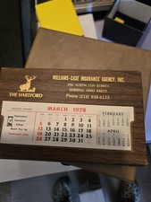VTG 1978 Hartford Williams-Case Insurance Agency Desk/Pocket Calendar,Sebring O