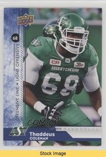 2018 Upper Deck CFL Blue Thaddeus Coleman #13 READ o1h