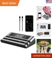 Wireless Smart Meat Thermometer with Dual-Sensor Probe – Effortless 500FT Rem...