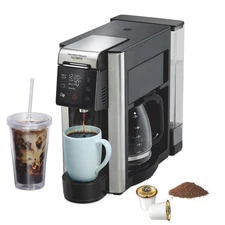 Hamilton Beach FlexBrew Advanced 5-in-1 Programmable 12 Cup Drip and Single S...