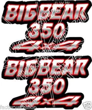 Big Bear 350 4x4 Red Gas Tank Graphics Decals Sticker Atv Quad 400 500