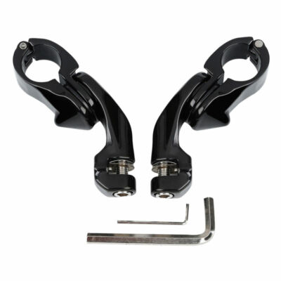 Black 1-1/4 Inch Highway Crash Bar Foot Pegs For Harley Davidson Touring Models