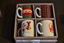 Lot de 4 mugs de Noël, 25 cl, Tasses collection Noël,