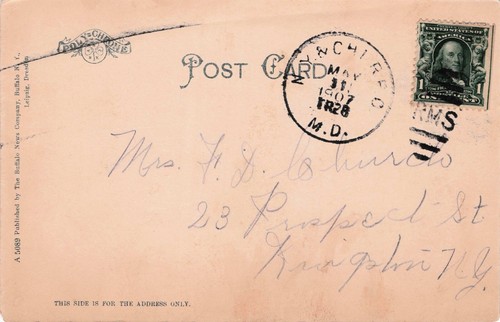 VTG Postcard The Touraine Buffalo, NY Post marked 1907/Stamp - Picture 2 of 2