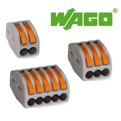 1PC Wago 222 Series Spring Lever Reusable Terminal Block Connector 2 / 3 / 5 Way