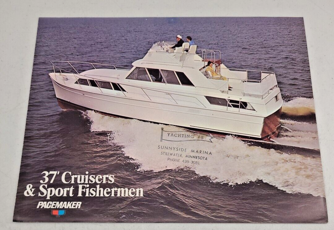 Vintage Pacemaker Yacht Sales Brochure 37' Cruisers Sport