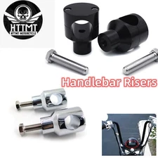 Motorcycle Round Handlebar Risers for Harley Cruisers Choppers Metrics Victory