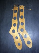 Vintage Wooden Stocking Stretchers  Set Of 2  6 Holes  25" Length