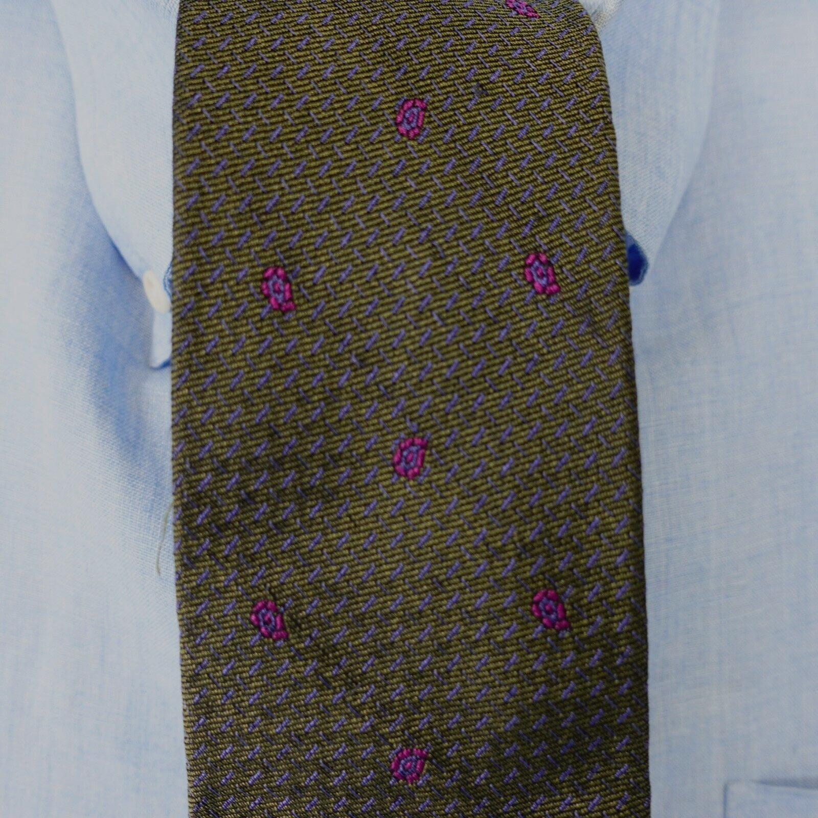 Neck Tie Solid Mens Silk Simple Solid Woven Dress… - image 2