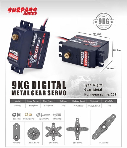Digital Servo 9g 17g 25kg 30kg 70kg für 1/24 1/18 1/12 1/10 1/8 1/5 RC Auto Boot - Bild 21 von 31