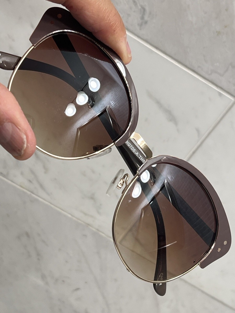 Tahari Cat Eye Sunglasses Rose Gold Nude Frame brown Lens  display picture 3