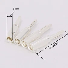 8pcs Silver Plated 4mm Screw Locking Banana Plug HIFI Amplifier Cable Connector