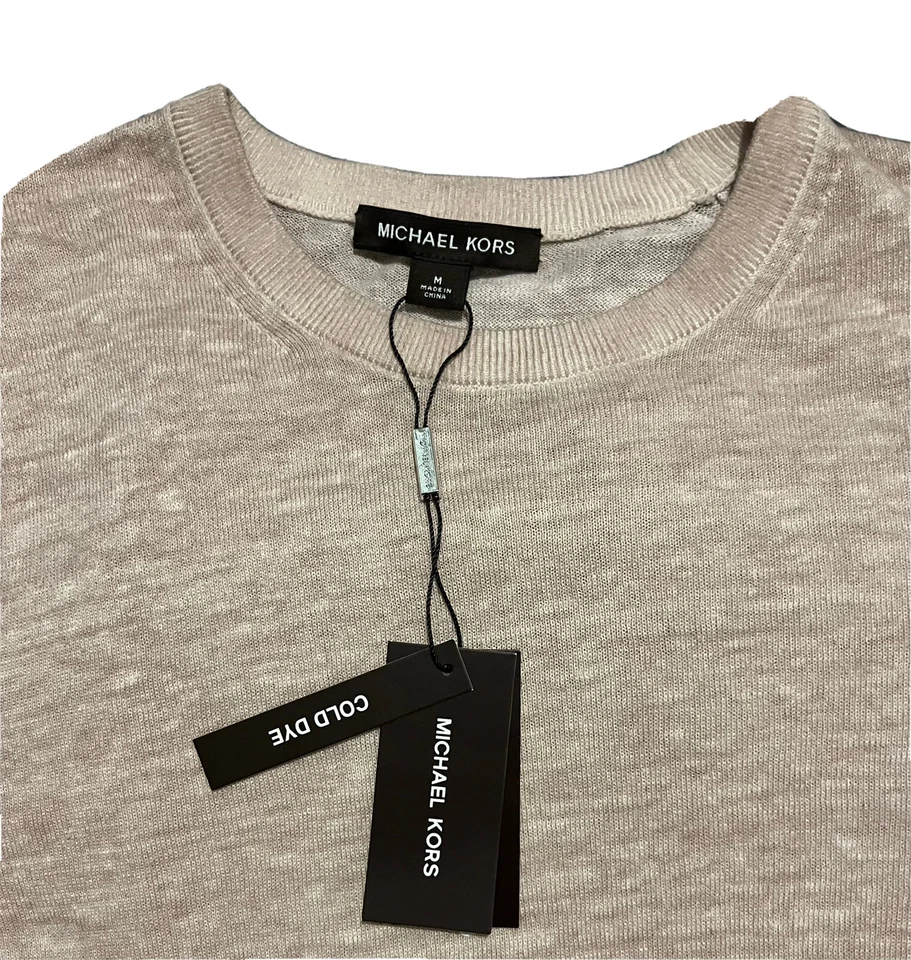 Michael Kors Men's Long Sleeve Neck Sweater Cold Dye Dusty Rose Size M Orig $178 - Image 4 of 4