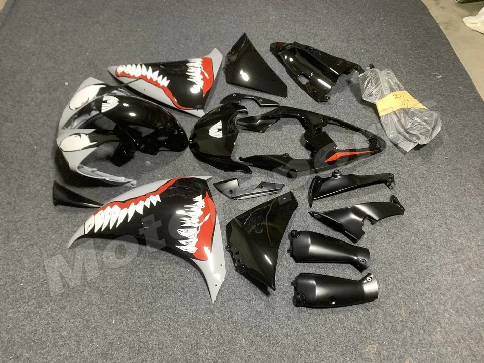 Black Red Shark Fairing Kit for 2012-2014 Yamaha YZF R1 ABS Injection Body Panel - Изображение 2 из 4