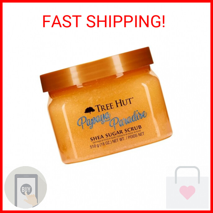 Tree Hut Papaya Paradise Shea Sugar Scrub, 18 oz, Ultra Hydrating and Exfoliatin
