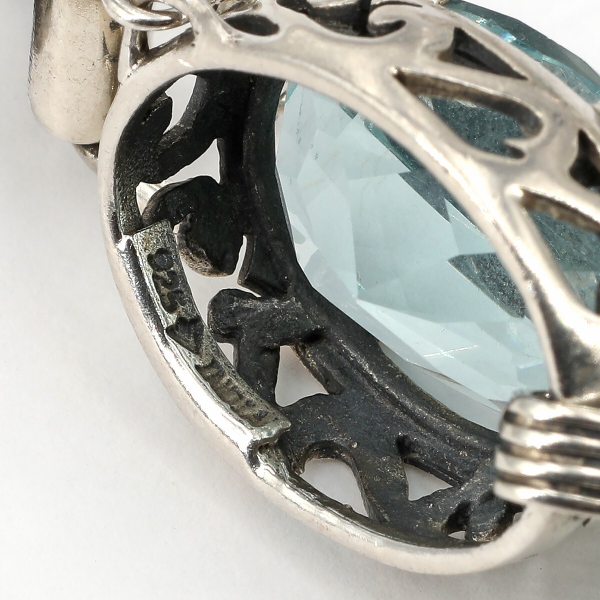 Retired Silpada BOLD Sterling BLUE LAGOON Aqua Glass Oval Link Bracelet B2093