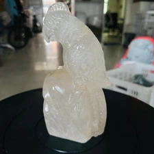4.51LBTop natural white crystal hand carved therapeutic artwork2050g