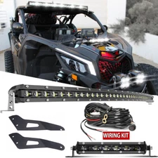 Fit 17-23 Can-Am Maverick X3 Max Roof 50" LED Light Bar+ Mount Bracket +7"+ wire
