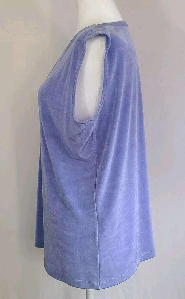 Blusa sin mangas Weekenders lila púrpura grande capa delgada brillante elástica L/XL Foto 2 de 4