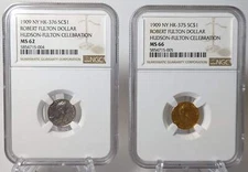 1909 Robert Fulton Dollar Set NGC MS66/62