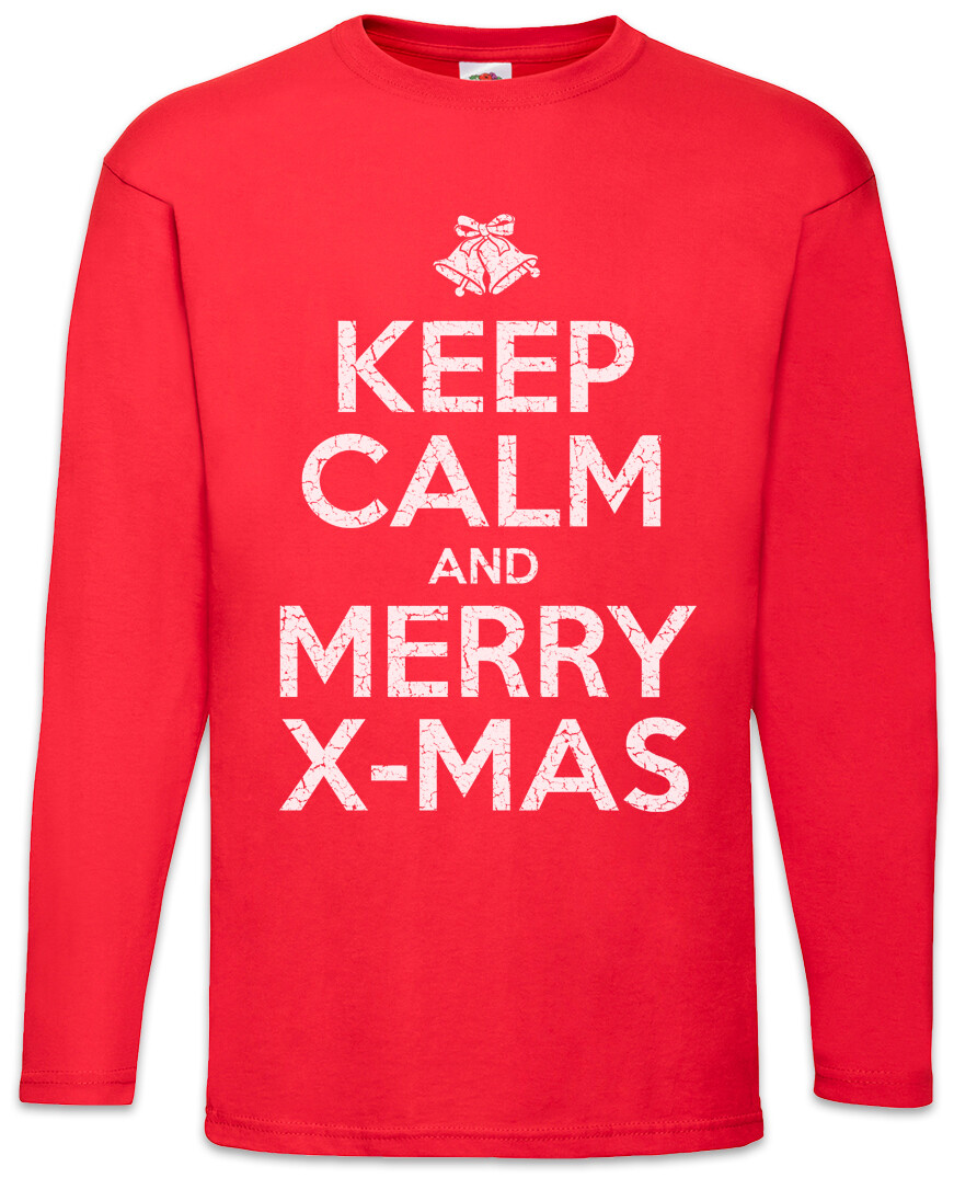 ALTRA T shirt manica lunga uomo Keep Calm And Merry X Mas divertente Natale