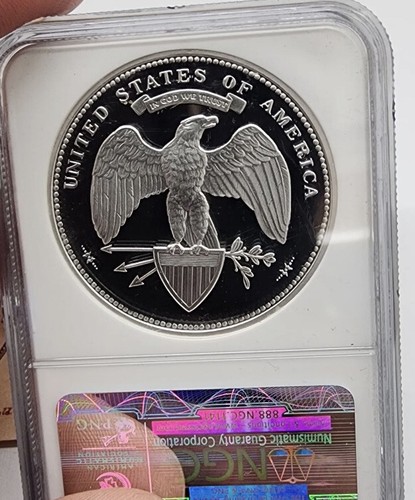 2009 GEORGE T MORGAN $100 Union 1.5 Oz Silver NGC GEM💥FLAWLESS QUALITY💥&COA - Picture 3 of 3