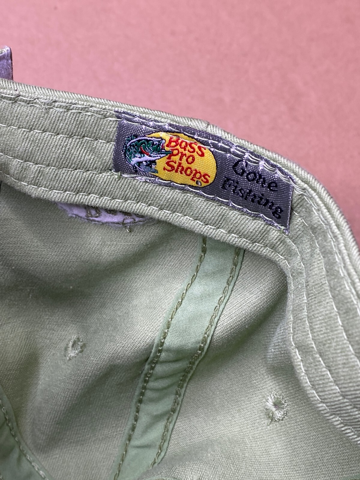 Bass Pro Shop BPS Embroidered Womens Gone Fishing Green Hat Cap Hook Strapback