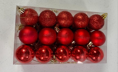 Suranew RedChristmas Balls 30 pcs 1.57-Inch Christmas Tree Decoration Ornaments - Picture 4 of 5