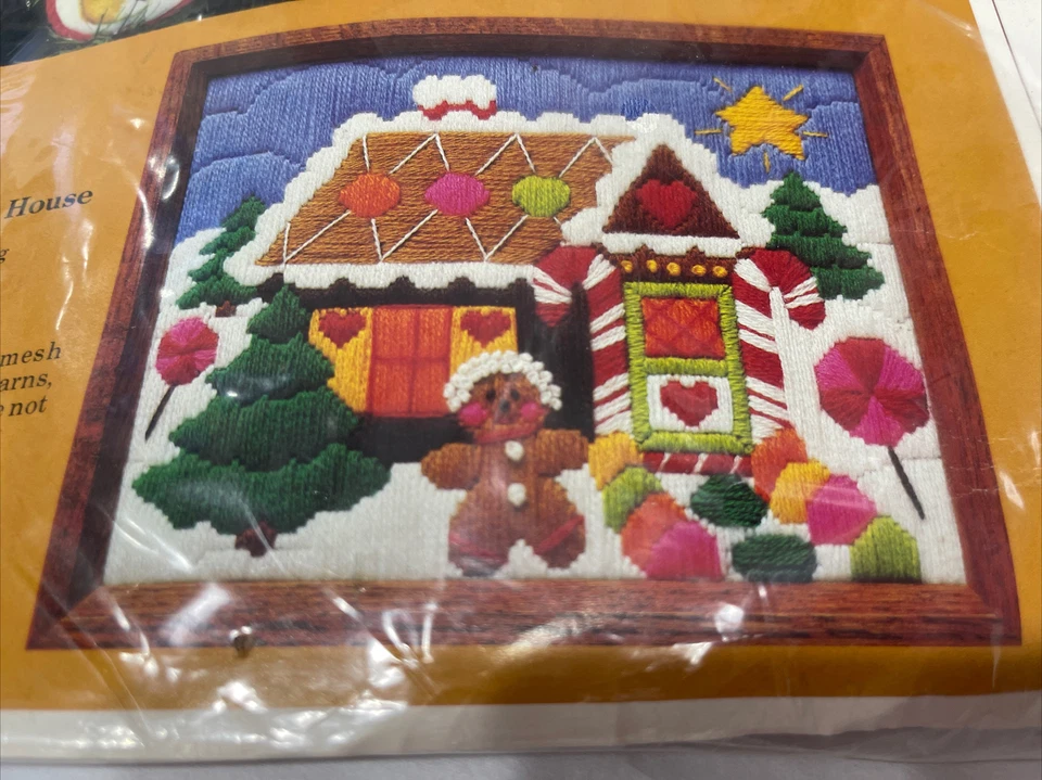 Creative Circle Gingerbread House Vintage Needlework Kit 2181 New Sealed - Image 2 of 4