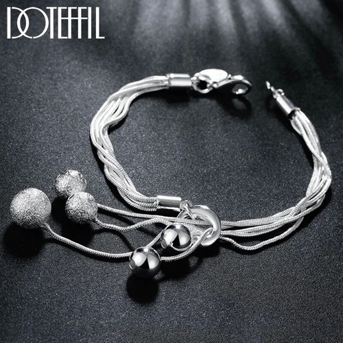 DOTEFFIL 925 Sterling Silver 18K Oro Albero Cuore Bracciale a catena per le donne Fascino di moda Matrimonio Festa di fidanzamento Gioielli  36