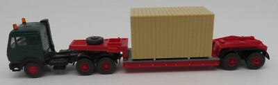WIKING HO 1/87 MERCEDES SEMI LOW TRAILER TRUCK CONTAINER TRANSPORT