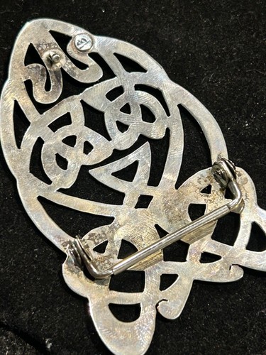 MID-CENTURY STERLINGSILBER TRADITIONELLE KELTISCHE KNOTEN GÜRTELSCHNALLE, 4", GEPUNZT - Bild 2 von 5