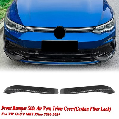 Carbon Look Front Bumper Side Air Vent Trim For VW Golf MK8