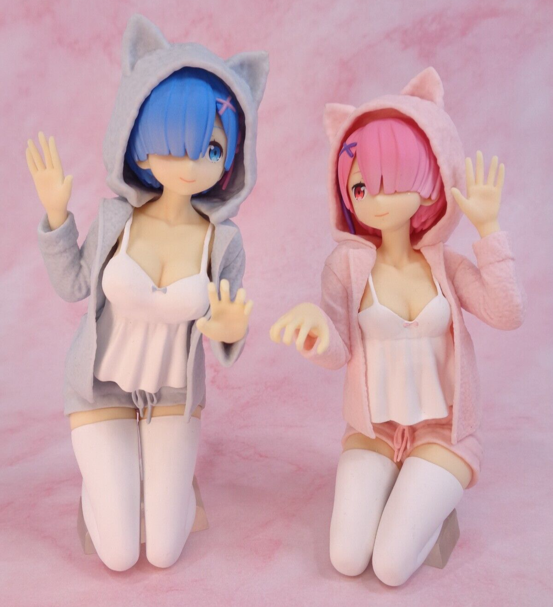 Rem Ram Nyanko Mode Figure Set Cat Neko Cosplay Banpresto Ichiban