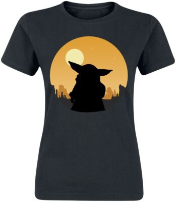 Star Wars T-Shirt Damen The Mandalorian - Grogu Sundown schwarz