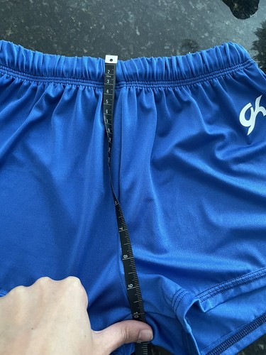 GK Elite Youth Gymnastics Shorts AS Size Small - Blue + Black - Picture 9 of 10